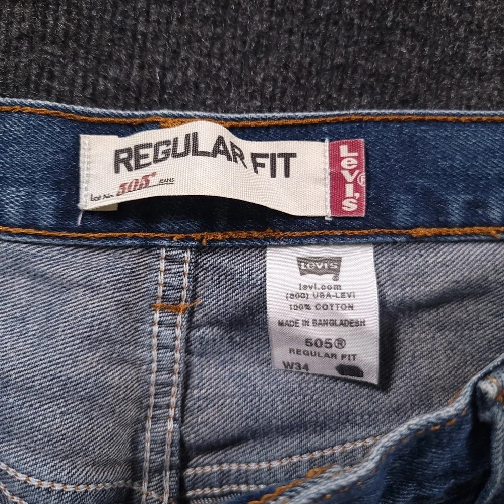 Levi's 505 Jeans Mens 34x25.5 Straight Fit Denim Work VTG Made In USA Y2K Street